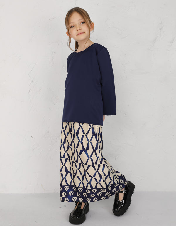 KIDS BAJU KURUNG KEDAH SAMARA (NAVY BLUE)